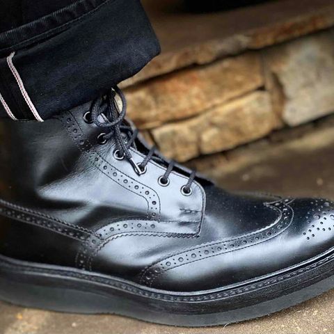 Tricker's Stow Country Boot in Black Calf