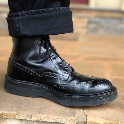 Tricker's Stow Country Boot in Black Calf
