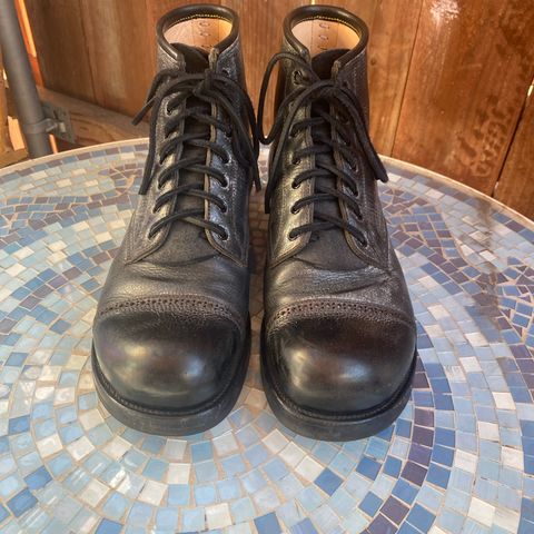 Iron Boots 5515 in Black Italy Waxed Bullhide