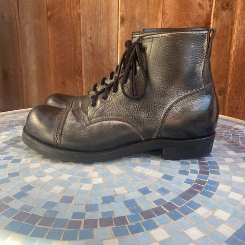 Iron Boots 5515 in Black Italy Waxed Bullhide