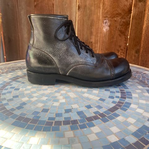 Iron Boots 5515 in Black Italy Waxed Bullhide