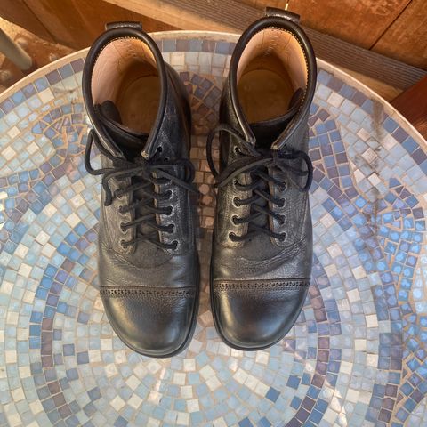 Iron Boots 5515 in Black Italy Waxed Bullhide