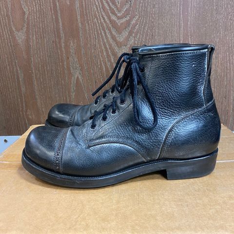 Iron Boots 5515 in Black Italy Waxed Bullhide
