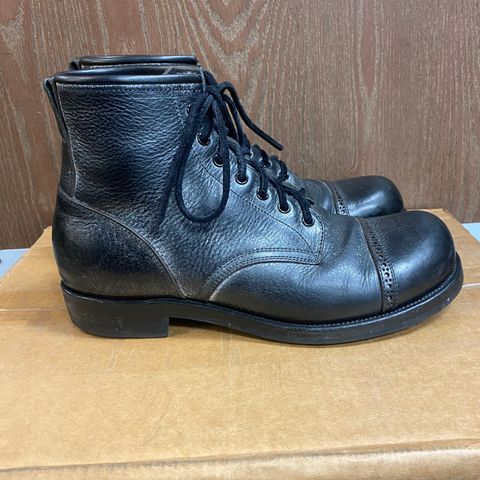 Iron Boots 5515 in Black Italy Waxed Bullhide