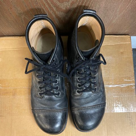 Iron Boots 5515 in Black Italy Waxed Bullhide