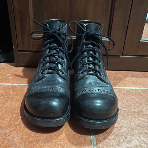 Iron Boots 5515 in Black Italy Waxed Bullhide