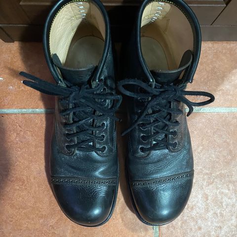Iron Boots 5515 in Black Italy Waxed Bullhide
