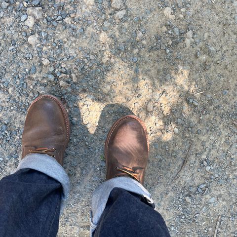 Oak Street Bootmakers Trench Boot in Horween Natural Chromexcel Roughout