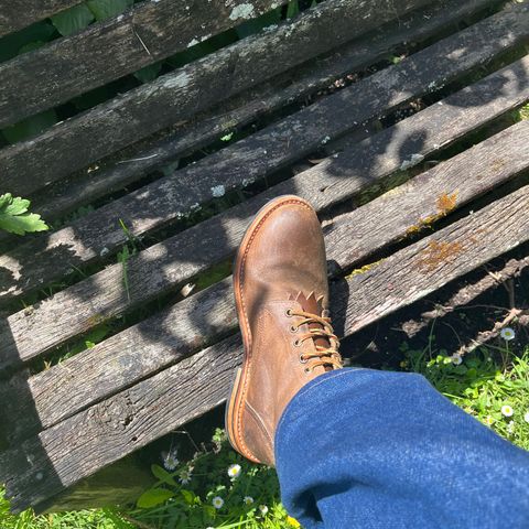 Oak Street Bootmakers Trench Boot in Horween Natural Chromexcel Roughout