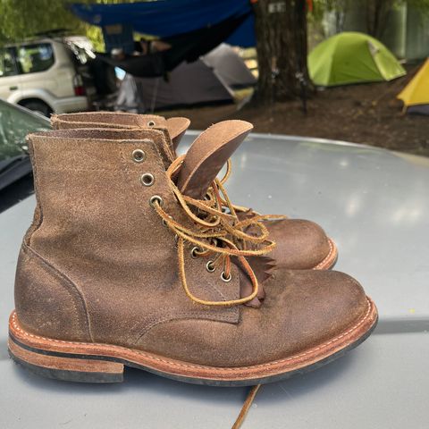 Oak Street Bootmakers Trench Boot in Horween Natural Chromexcel Roughout