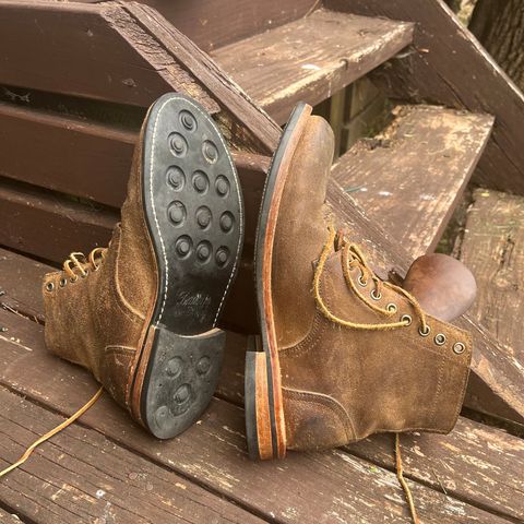 Oak Street Bootmakers Trench Boot in Horween Natural Chromexcel Roughout