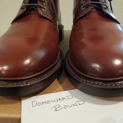 Grant Stone Edward Boot in Horween Garnet Shell Cordovan