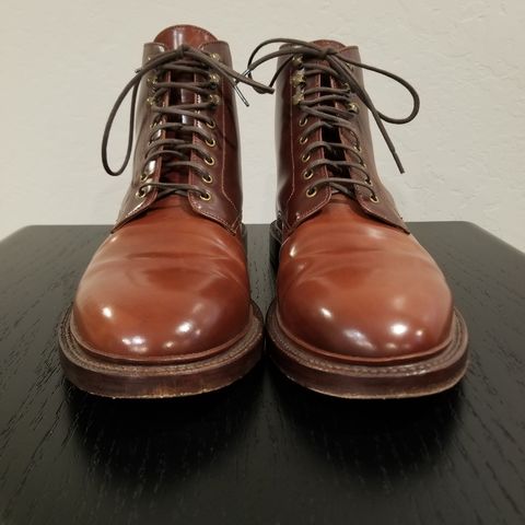 Grant Stone Edward Boot in Horween Garnet Shell Cordovan