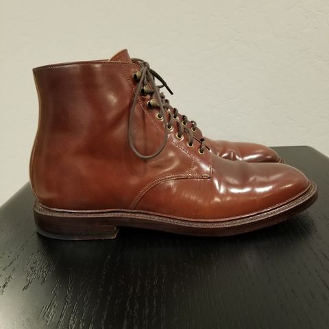 Grant Stone Edward Boot in Horween Garnet Shell Cordovan