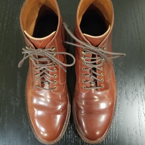 Grant Stone Edward Boot in Horween Garnet Shell Cordovan
