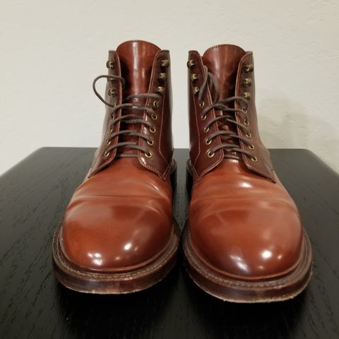 Grant Stone Edward Boot in Horween Garnet Shell Cordovan