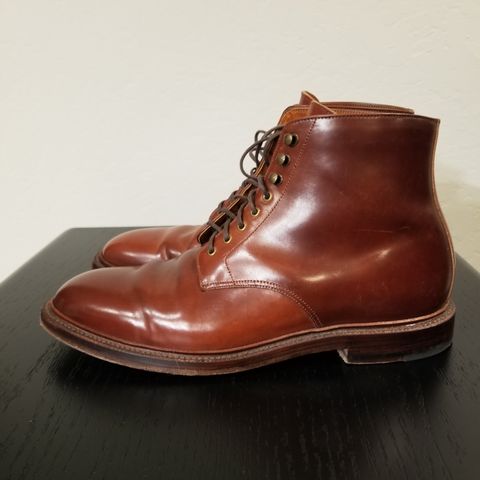 Grant Stone Edward Boot in Horween Garnet Shell Cordovan