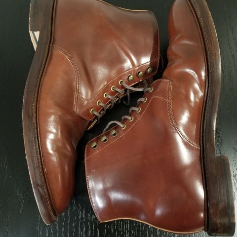 Grant Stone Edward Boot in Horween Garnet Shell Cordovan