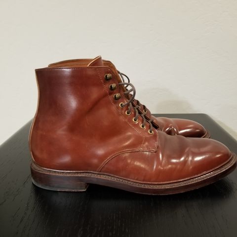 Grant Stone Edward Boot in Horween Garnet Shell Cordovan