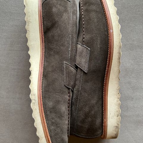 Grant Stone Traveler Penny in C.F. Stead Loden Janus Calf Suede