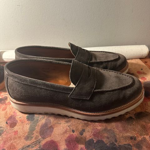 Grant Stone Traveler Penny in C.F. Stead Loden Janus Calf Suede