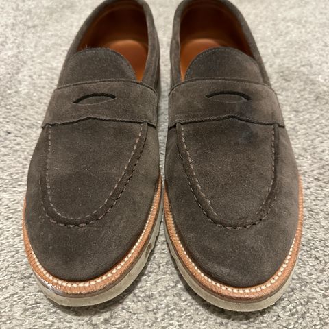 Grant Stone Traveler Penny in C.F. Stead Loden Janus Calf Suede