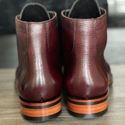 BLKBRD Luchador Service Boot in Horween Dark Burgundy Pioneer Reindeer