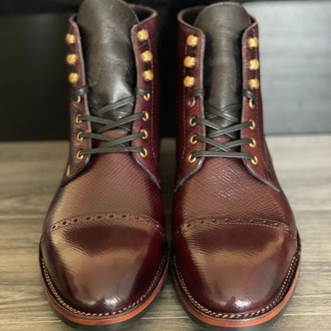 BLKBRD Luchador Service Boot in Horween Dark Burgundy Pioneer Reindeer