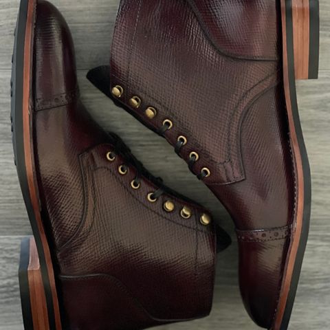BLKBRD Luchador Service Boot in Horween Dark Burgundy Pioneer Reindeer