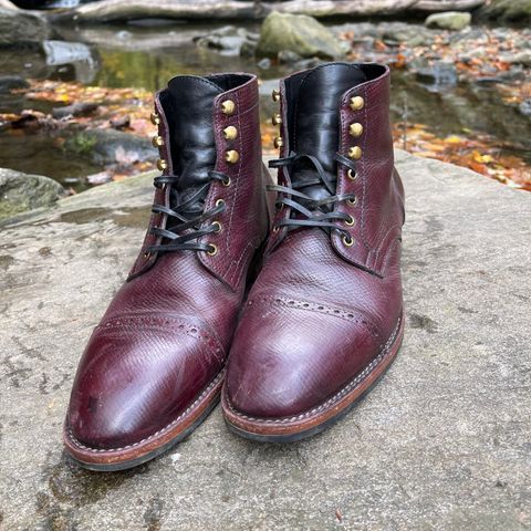 BLKBRD Luchador Service Boot in Horween Dark Burgundy Pioneer Reindeer