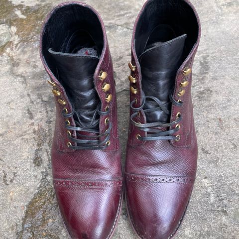 BLKBRD Luchador Service Boot in Horween Dark Burgundy Pioneer Reindeer