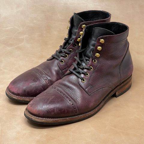 BLKBRD Luchador Service Boot in Horween Dark Burgundy Pioneer Reindeer