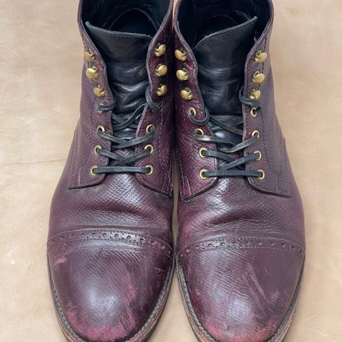 BLKBRD Luchador Service Boot in Horween Dark Burgundy Pioneer Reindeer