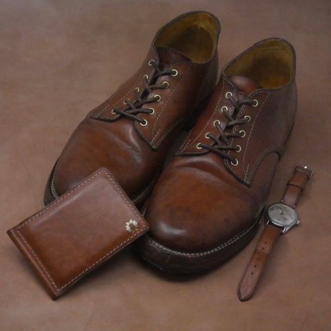 View photo of Oldspeed Derby in Horween Russet Horsehide Strips