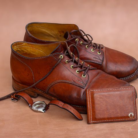 Oldspeed Derby in Horween Russet Horsehide Strips
