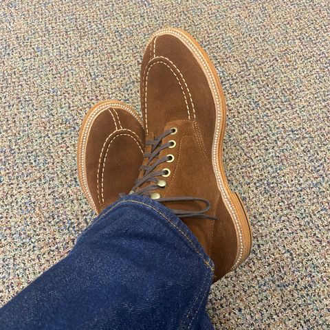 Grant Stone Ottawa Boot in C.F. Stead Bourbon Repello Calf Suede