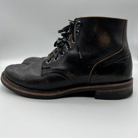 View photo of Viberg Service Boot in Shinki Black Oiled Horsebutt