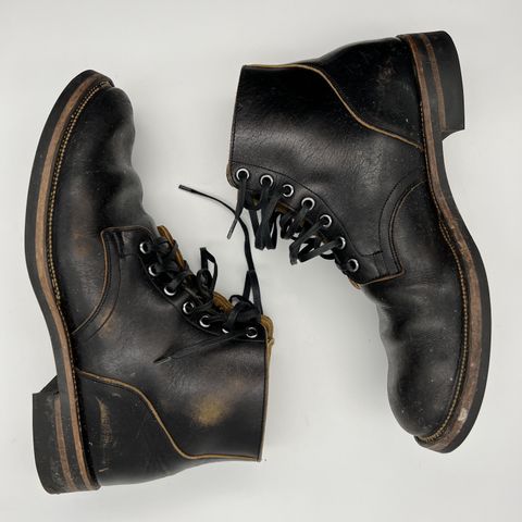 View photo of Viberg Service Boot in Shinki Black Oiled Horsebutt