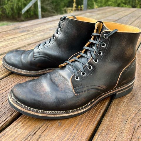 View photo of Viberg Service Boot in Shinki Black Oiled Horsebutt