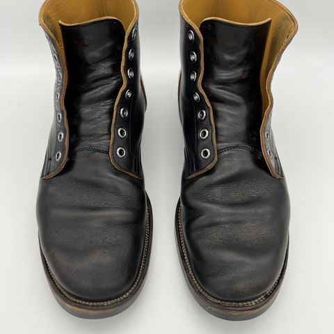 View photo of Viberg Service Boot in Shinki Black Oiled Horsebutt