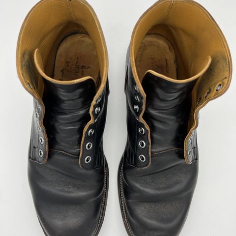 View photo of Viberg Service Boot in Shinki Black Oiled Horsebutt