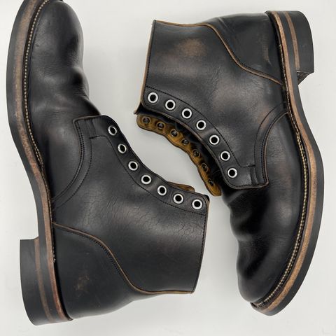 View photo of Viberg Service Boot in Shinki Black Oiled Horsebutt