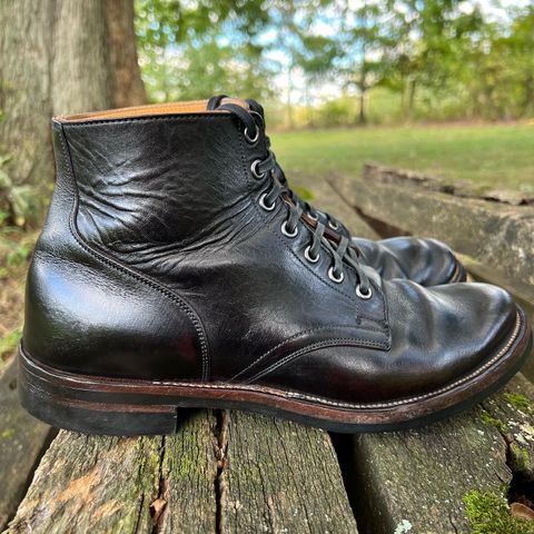 View photo of Viberg Service Boot in Shinki Black Oiled Horsebutt