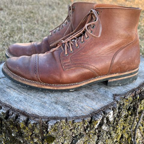 View photo of Viberg Service Boot in Horween Natural Essex Workshoe Butt