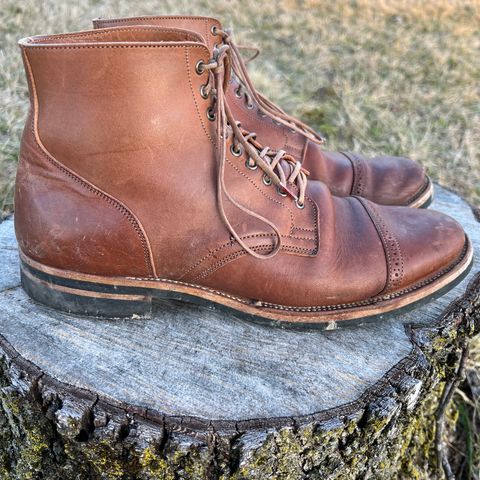 View photo of Viberg Service Boot in Horween Natural Essex Workshoe Butt