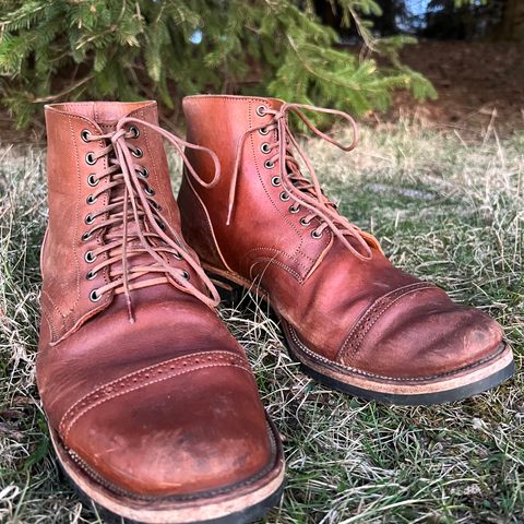 View photo of Viberg Service Boot in Horween Natural Essex Workshoe Butt