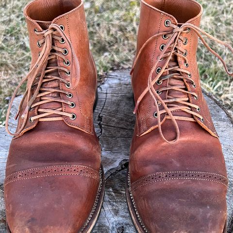 View photo of Viberg Service Boot in Horween Natural Essex Workshoe Butt