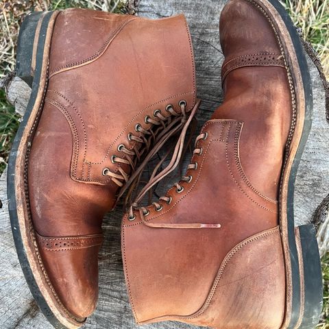 View photo of Viberg Service Boot in Horween Natural Essex Workshoe Butt