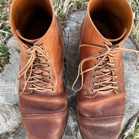 View photo of Viberg Service Boot in Horween Natural Essex Workshoe Butt