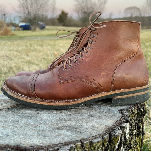 View photo of Viberg Service Boot in Horween Natural Essex Workshoe Butt